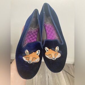 Tory Burch velvet fox slippers flats